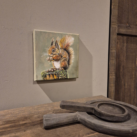 Stoer & sober schilderij Eekhoorn handgeschilderd