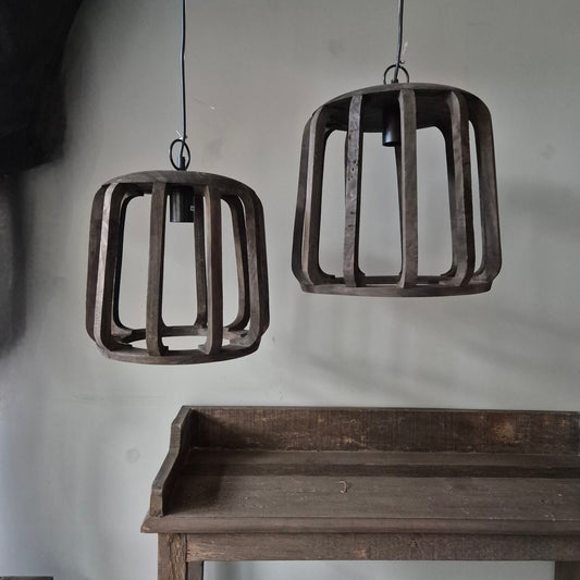 Hanglampen Umber hout | set van 2