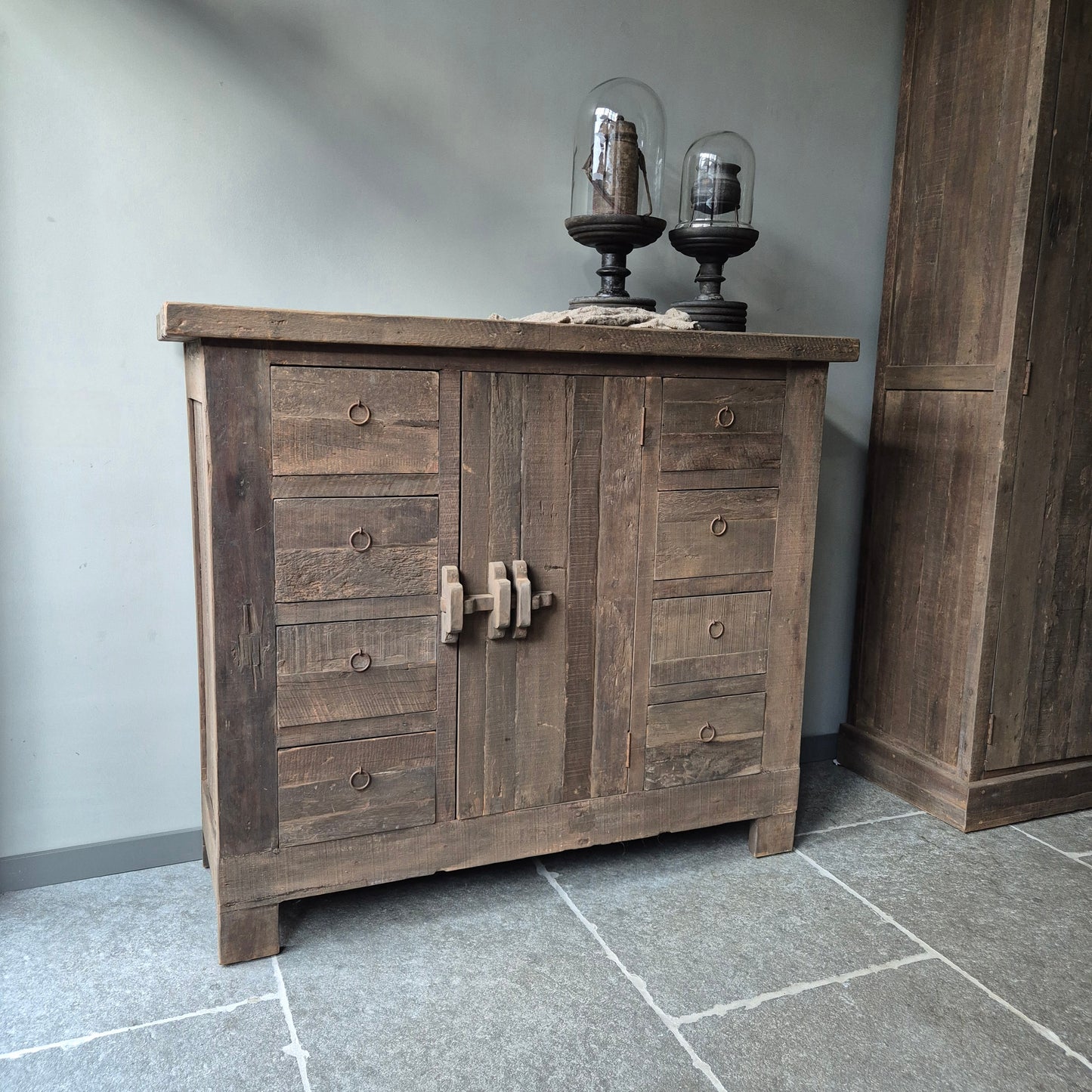 Dressoir | kast driftwood schuifslot 8 lades