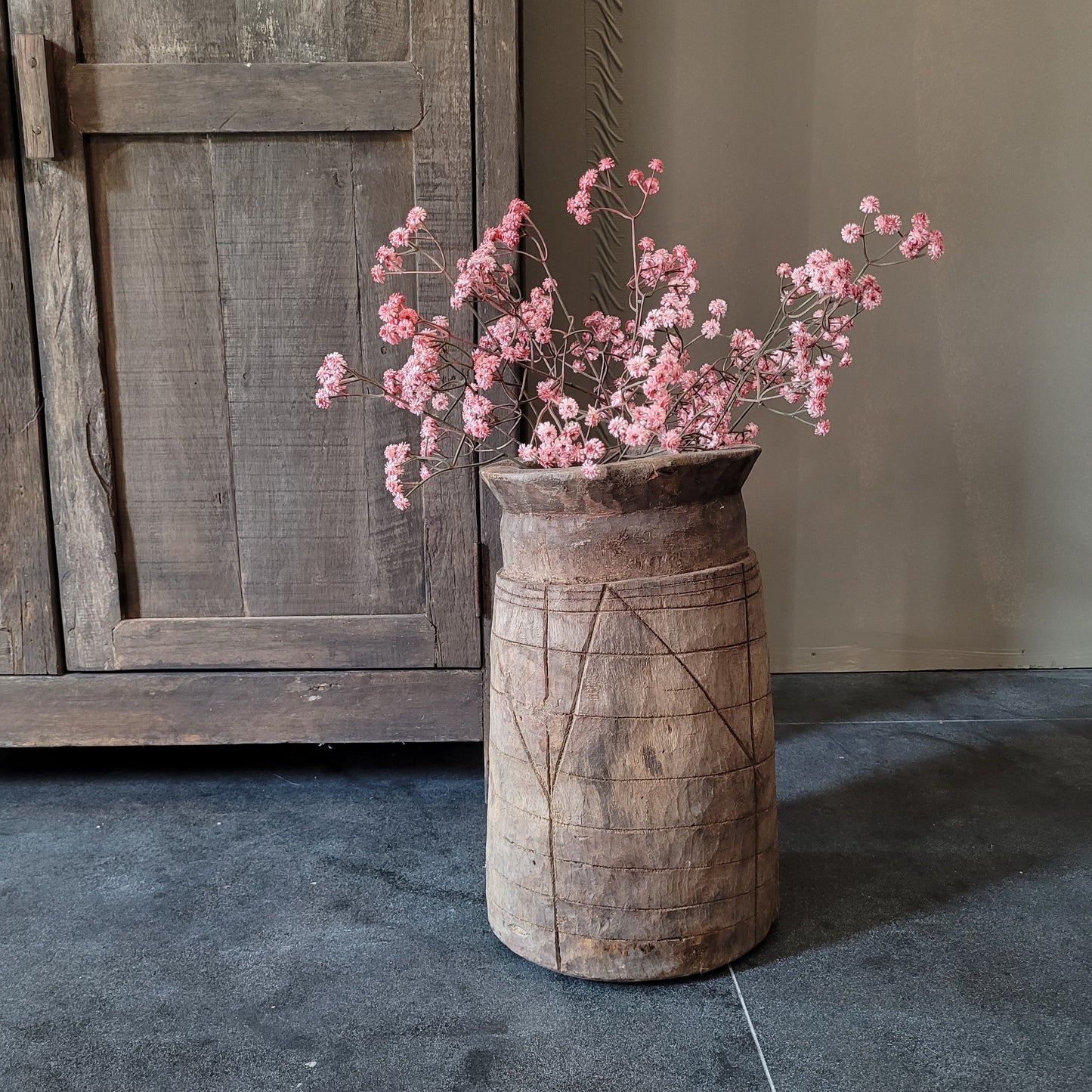 Uniek oud houten kruik