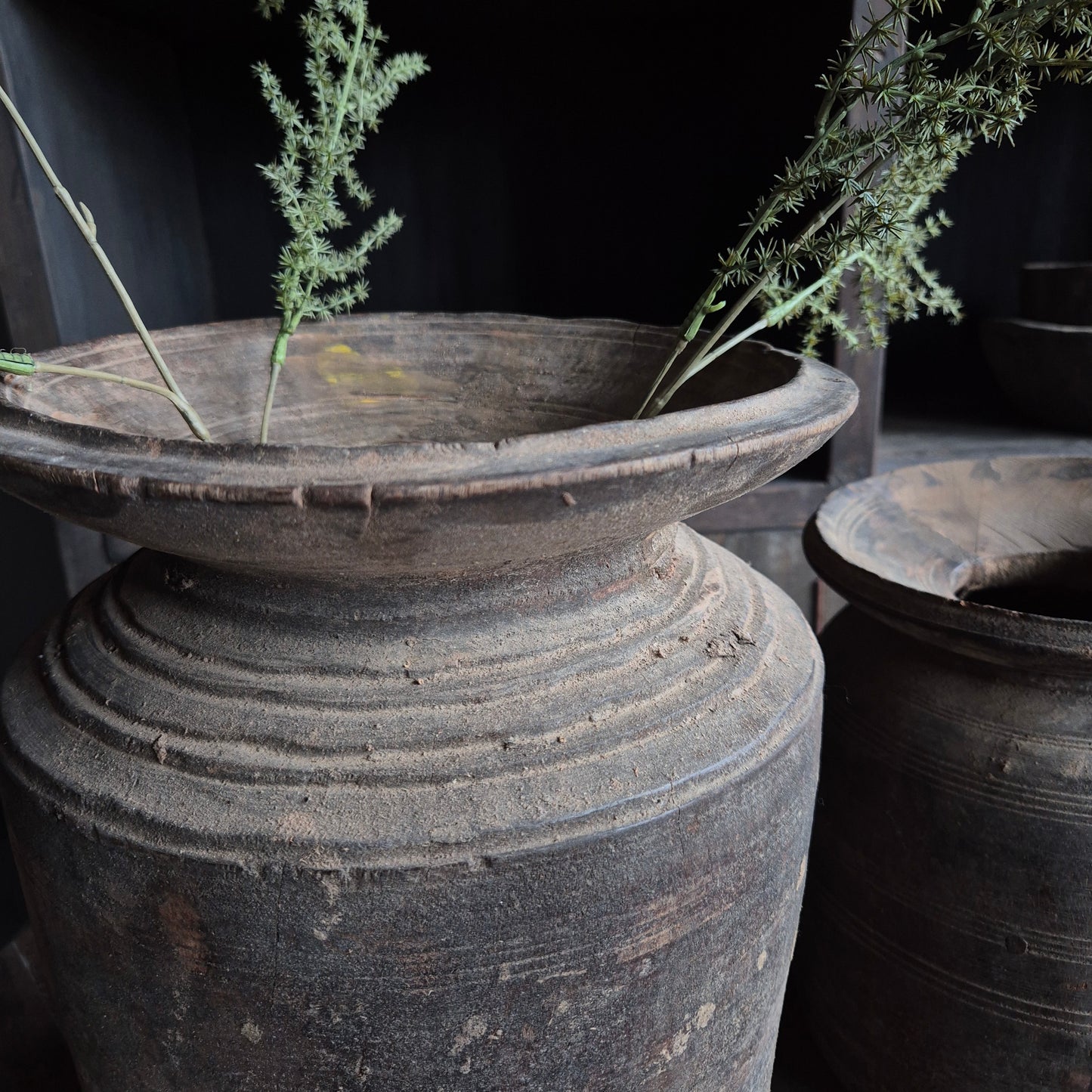 Oud houten kruik nr. 106 (links)