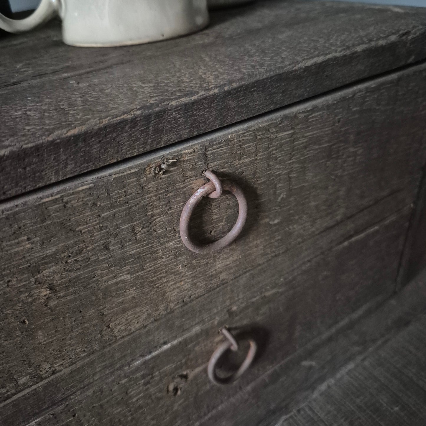 Houten bak driftwood | 2 lades koffiecups