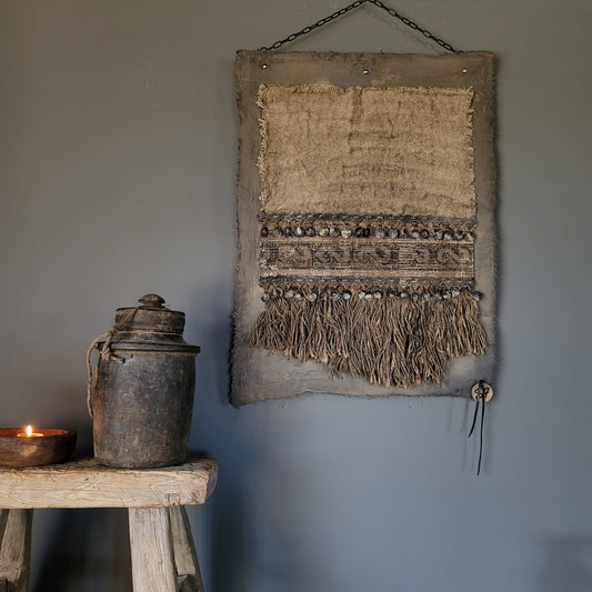 Uniek handgemaakt wanddoek kelim San7