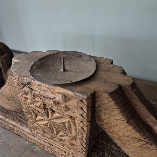 Uniek oud houten ornament nr. 4