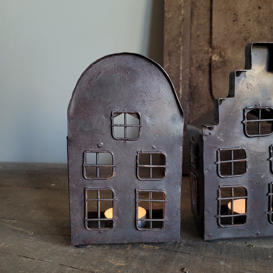 Decoratie huisje metaal rond