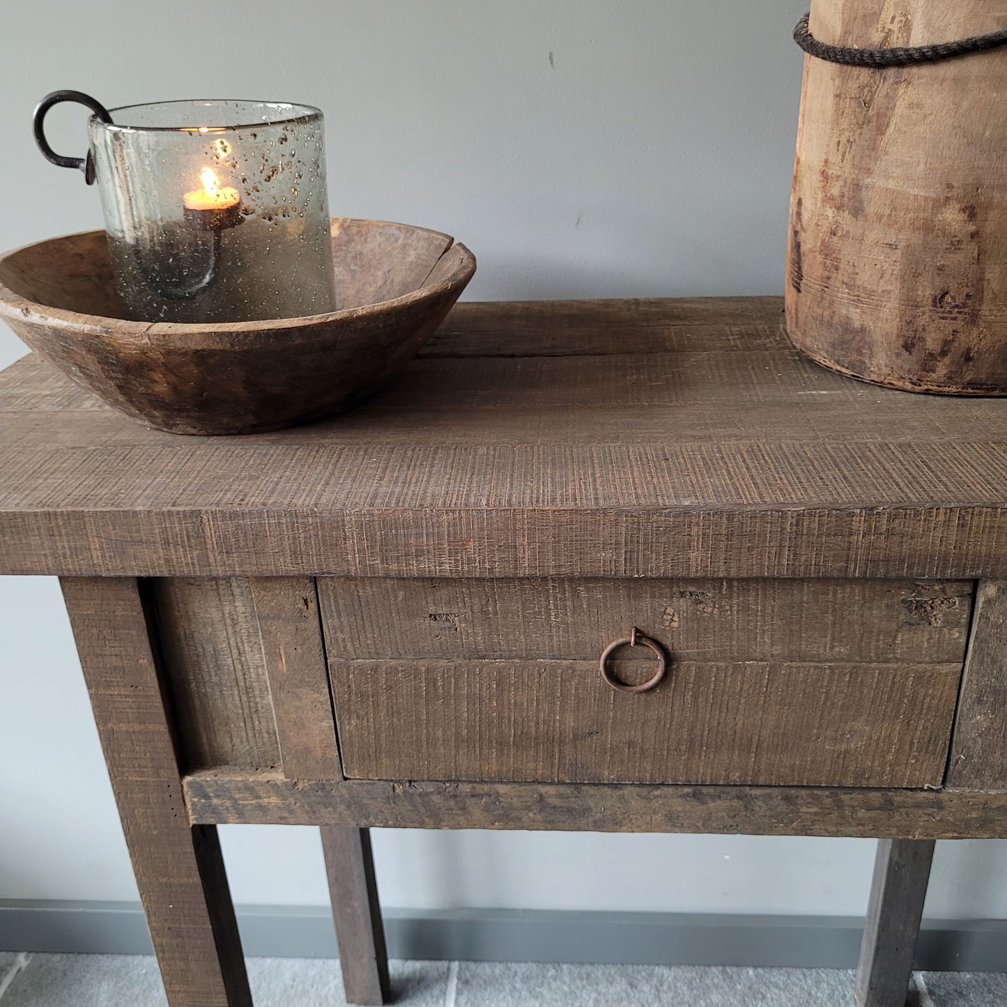Sidetable met lade driftwood