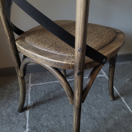 Houten stoel kruisrug | zonder armleuning