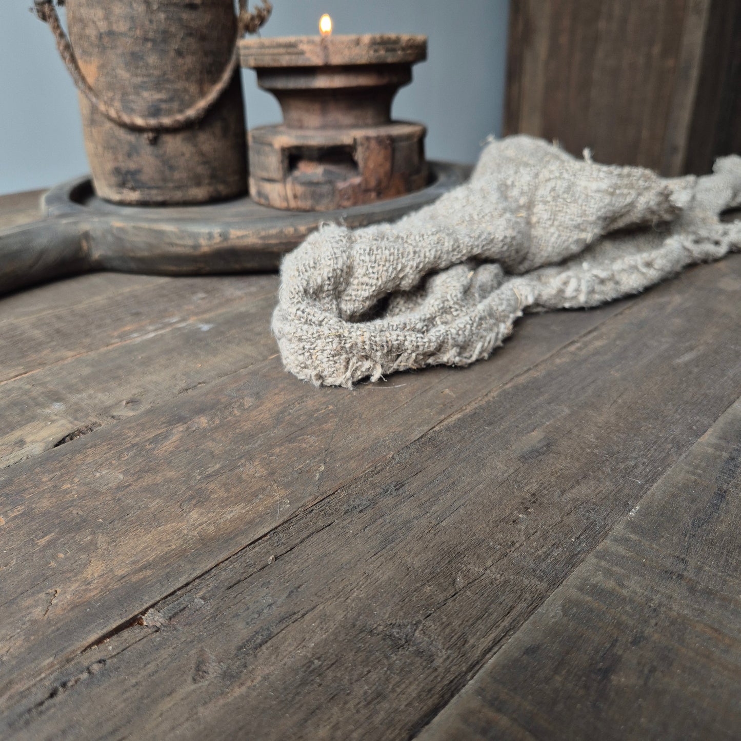 Salontafel driftwood vierkant met onderblad