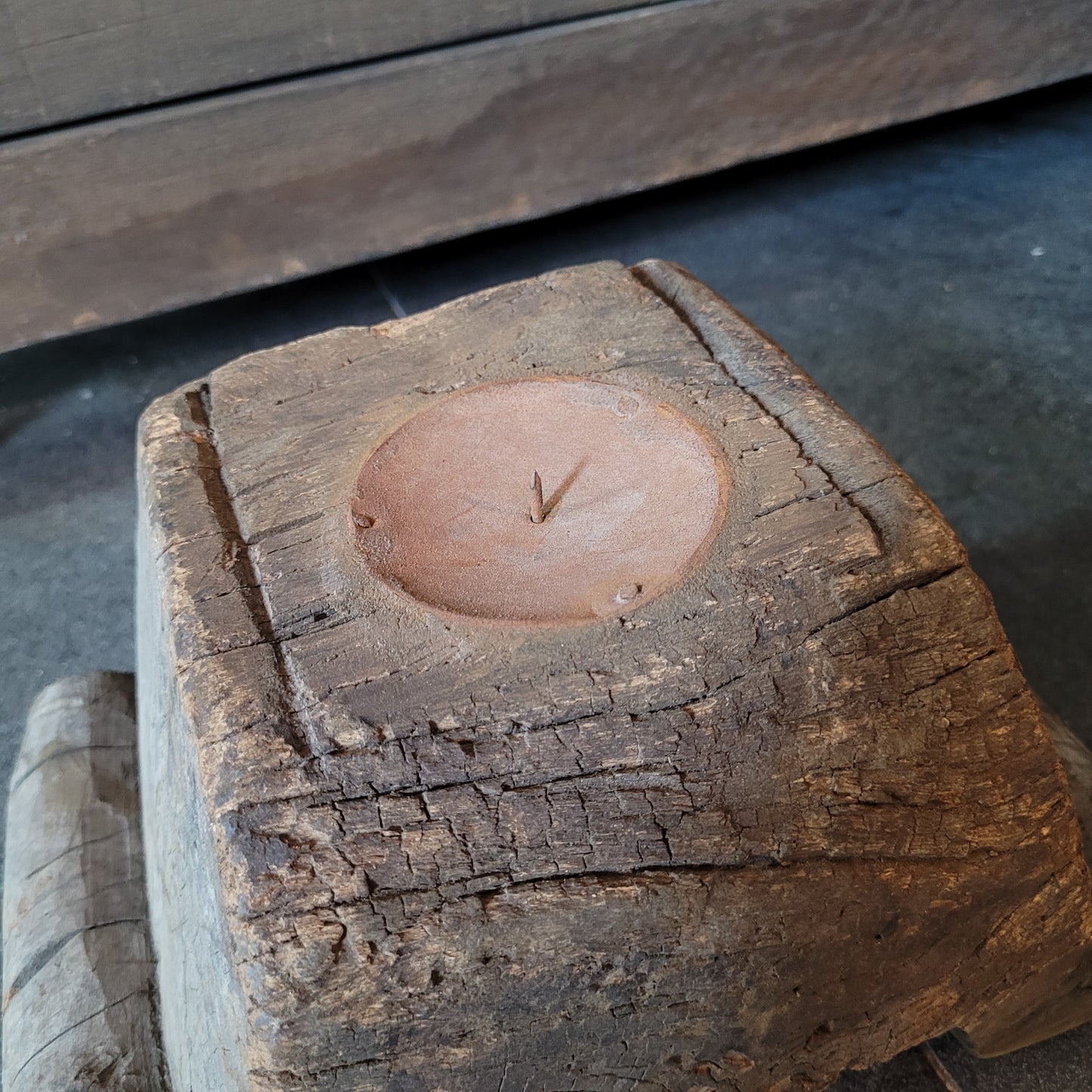 Uniek oud houten poer