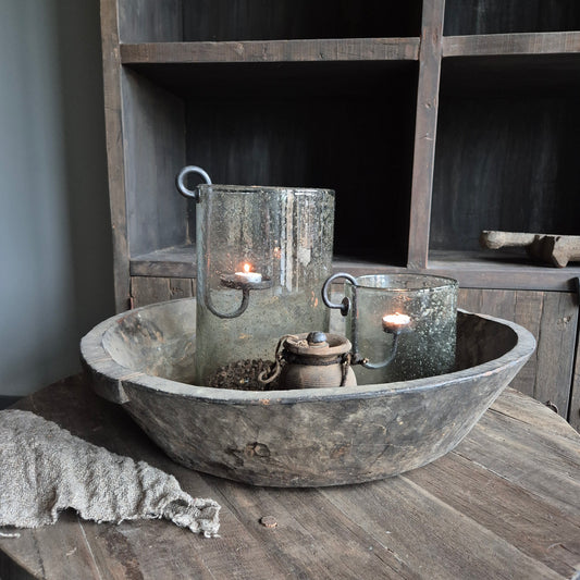 Oud houten schaal met handvat XL nr. 32