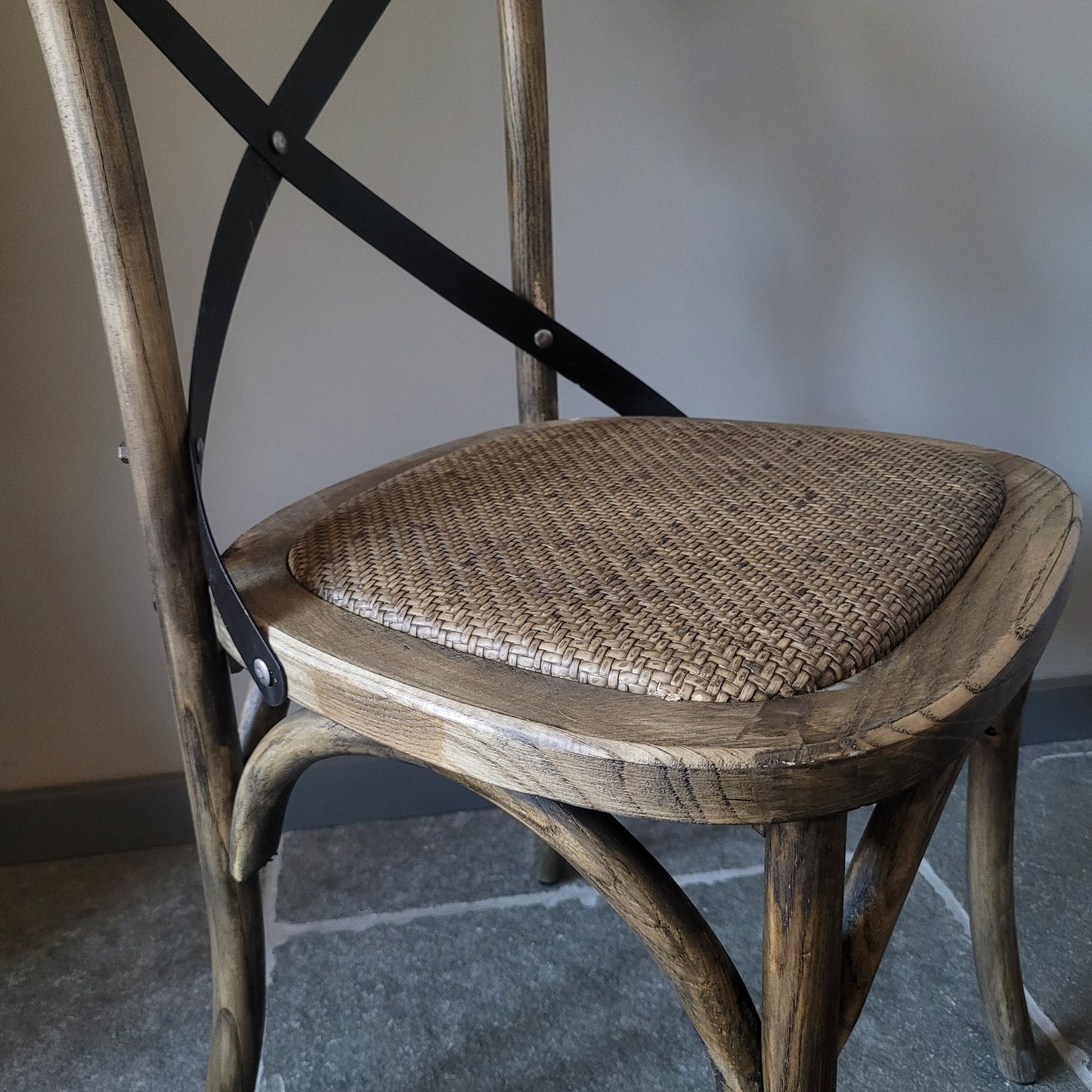 Houten stoel kruisrug | zonder armleuning