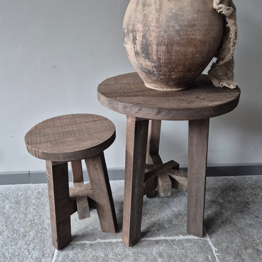 Bijzettafeltjes driftwood rond | set van 2