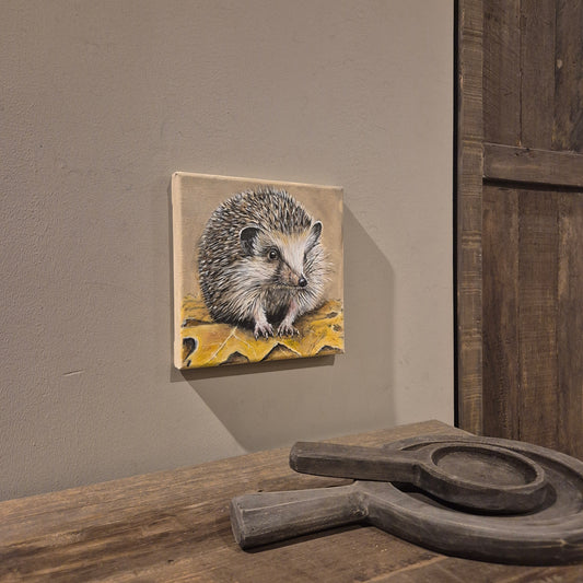 Stoer & sober schilderij Egel handgeschilderd