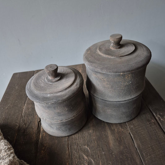 Houten pot met deksel M