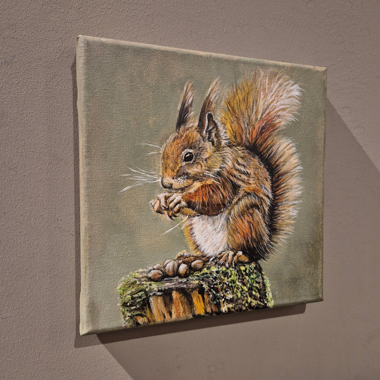 Stoer & sober schilderij Eekhoorn handgeschilderd