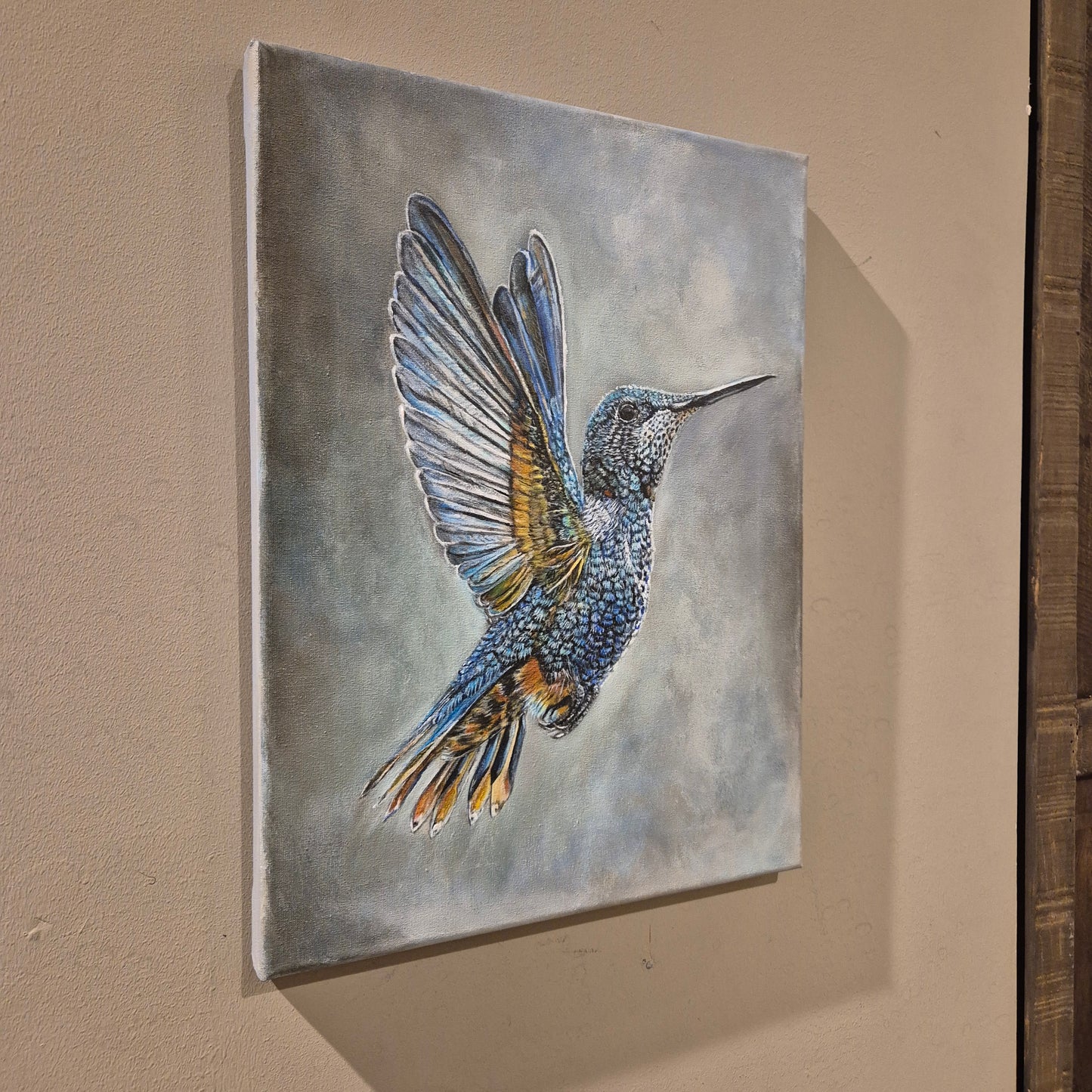 Stoer & sober schilderij Ijsvogel handgeschilderd