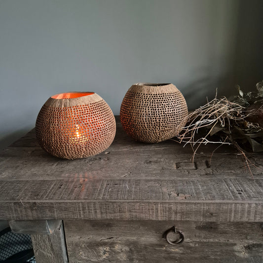 Kokosnoot theelichthouder