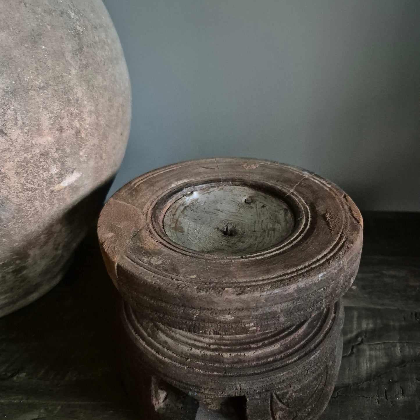 Uniek oud houten zaaikandelaar nr. 22