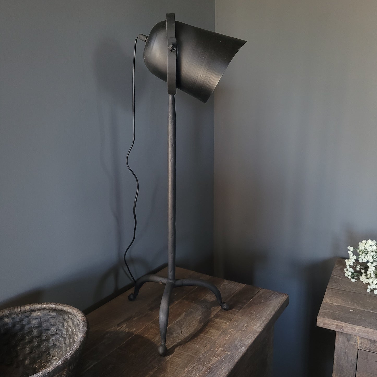 Schemerlamp zwart ijzer