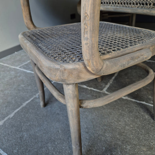 Houten stoel rotan | driftwood met armleuning