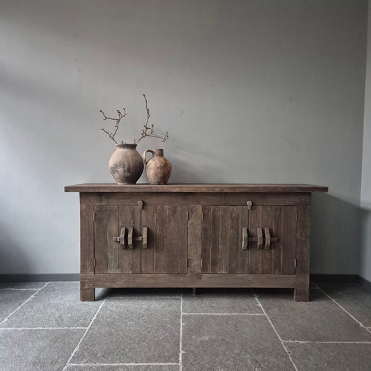 Dressoir oud hout driftwood schuifslot