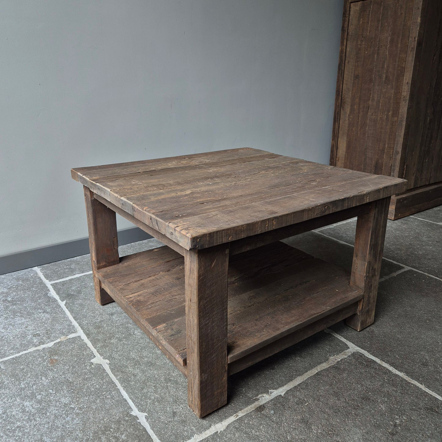 Salontafel driftwood vierkant met onderblad