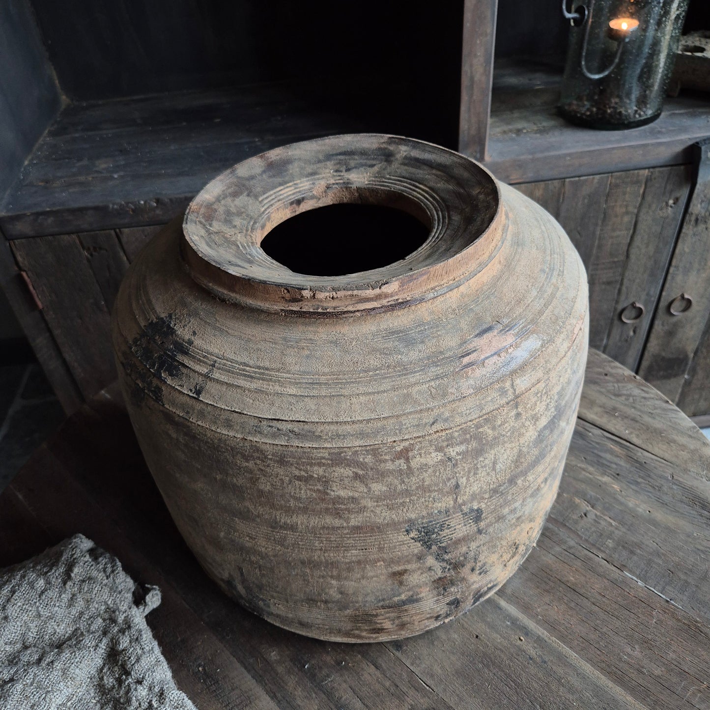 Uniek oud houten kruik XL