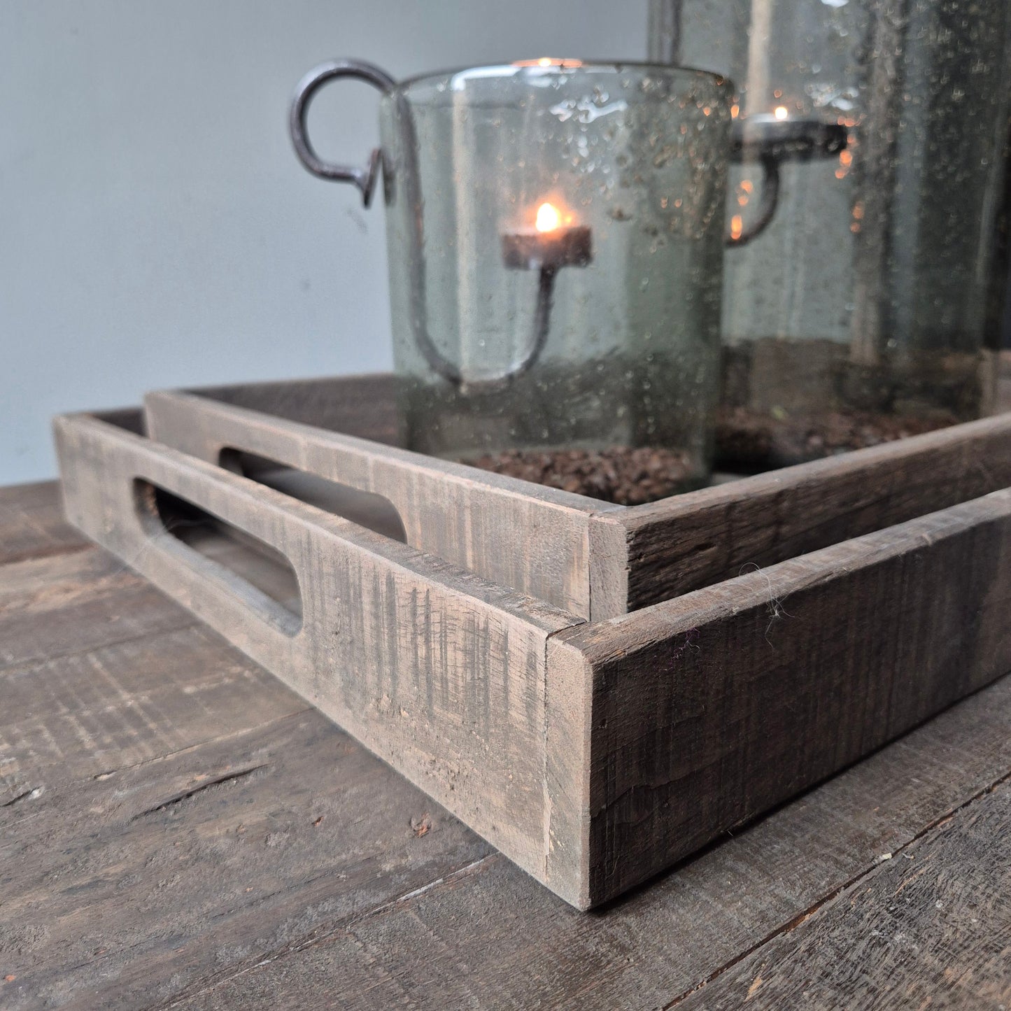 Driftwood dienblad met handvaten M