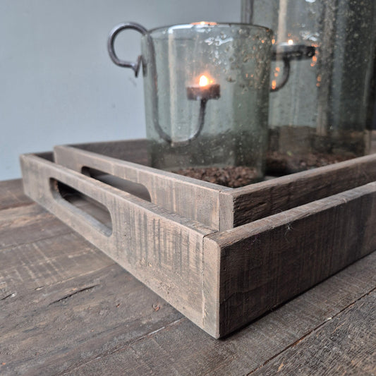 Driftwood dienblad met handvaten L