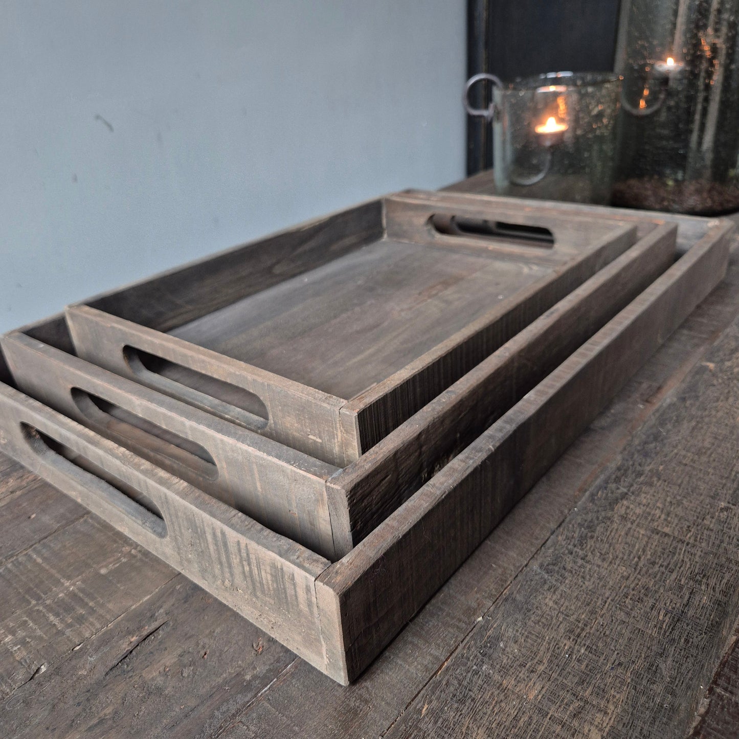 Driftwood dienblad met handvaten M