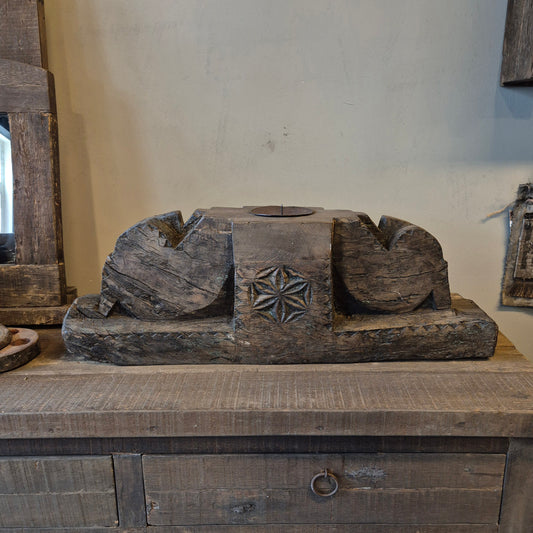 Uniek oud houten ornament nr. 2
