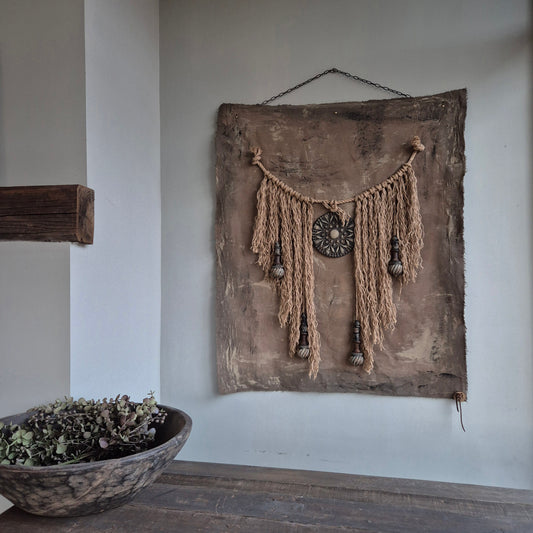 Uniek handgemaakt wanddoek San7