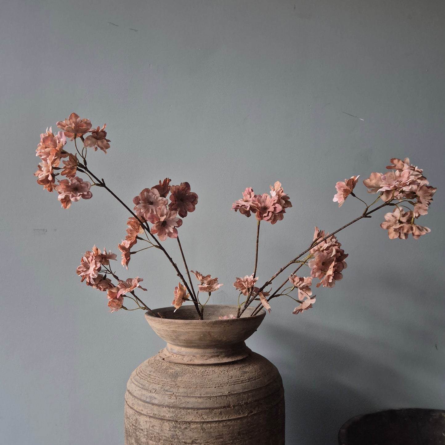 Kunsttak kersenbloesem zalmroze 85cm