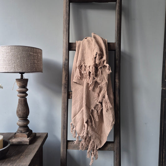 Plaid zari franje 130x160cm beige