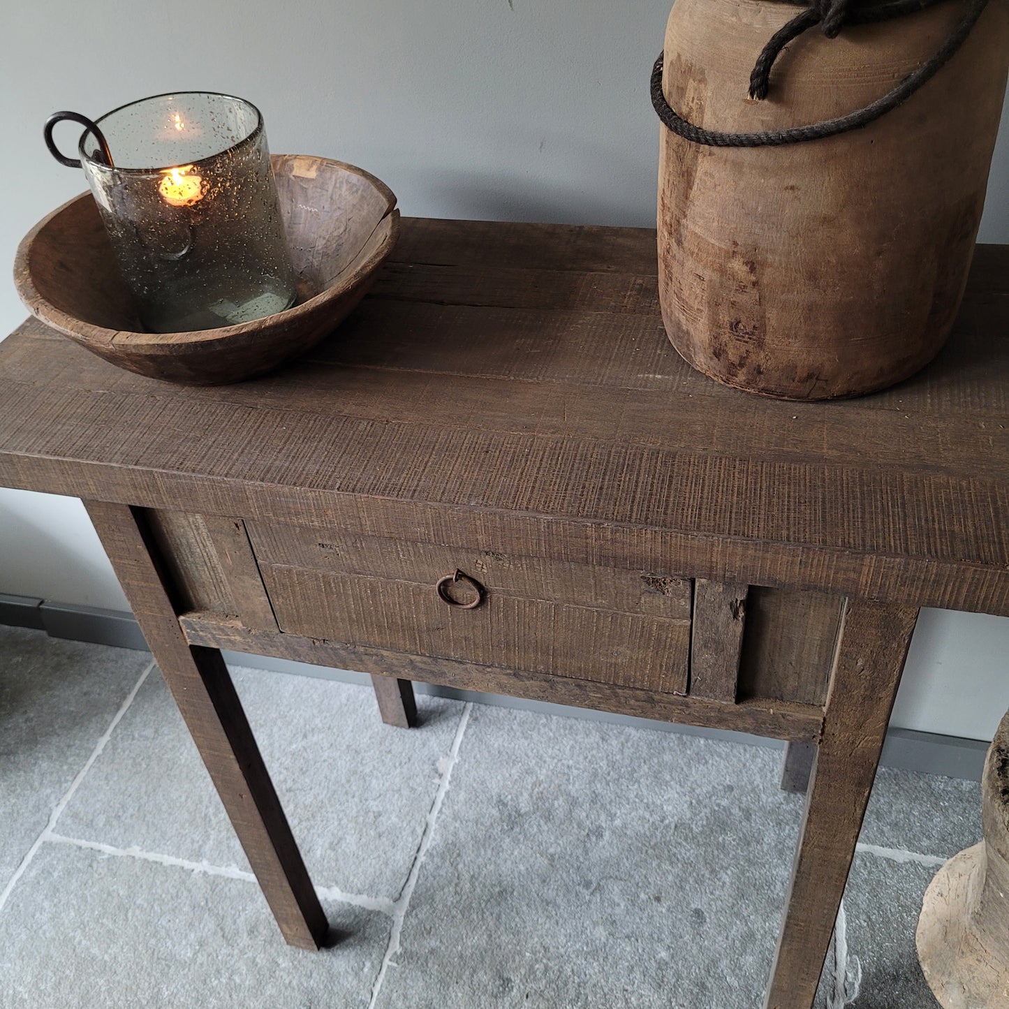Sidetable met lade driftwood