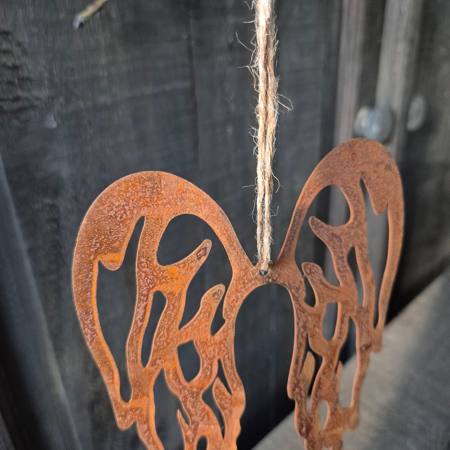 Kerst engel vleugel roest | 16cm