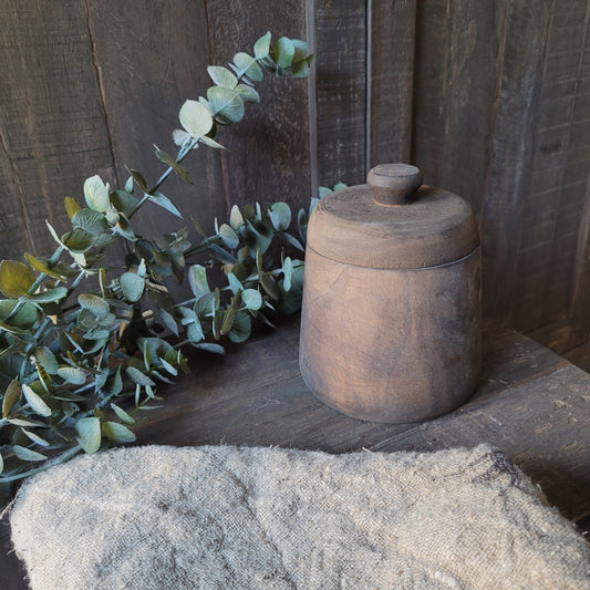 Houten potje met deksel