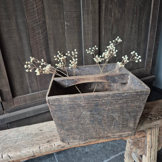 Uniek oud houten rijstbak met handvat nr. 1