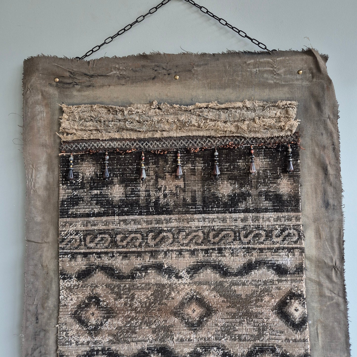 Uniek handgemaakt wanddoek kelim San7