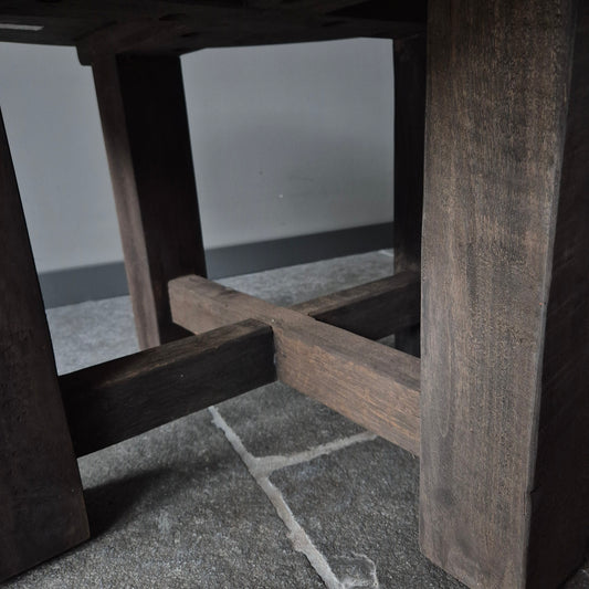 Ronde salontafel blokpoot | driftwood 100cm