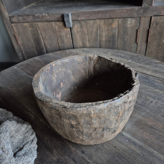 Oud houten vijzel | schaal nr. 22