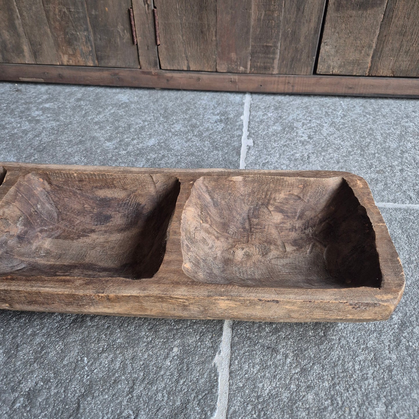 Houten 3-vaks trog