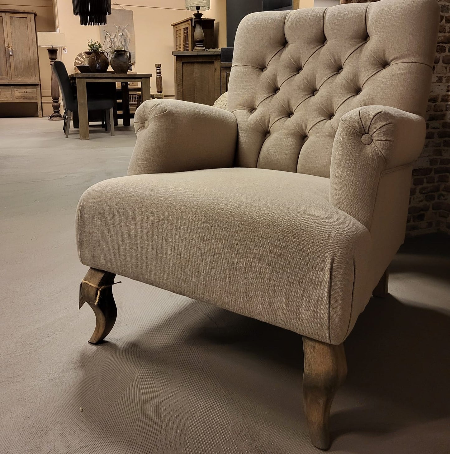 Fauteuil landelijk | gecapitonneerd