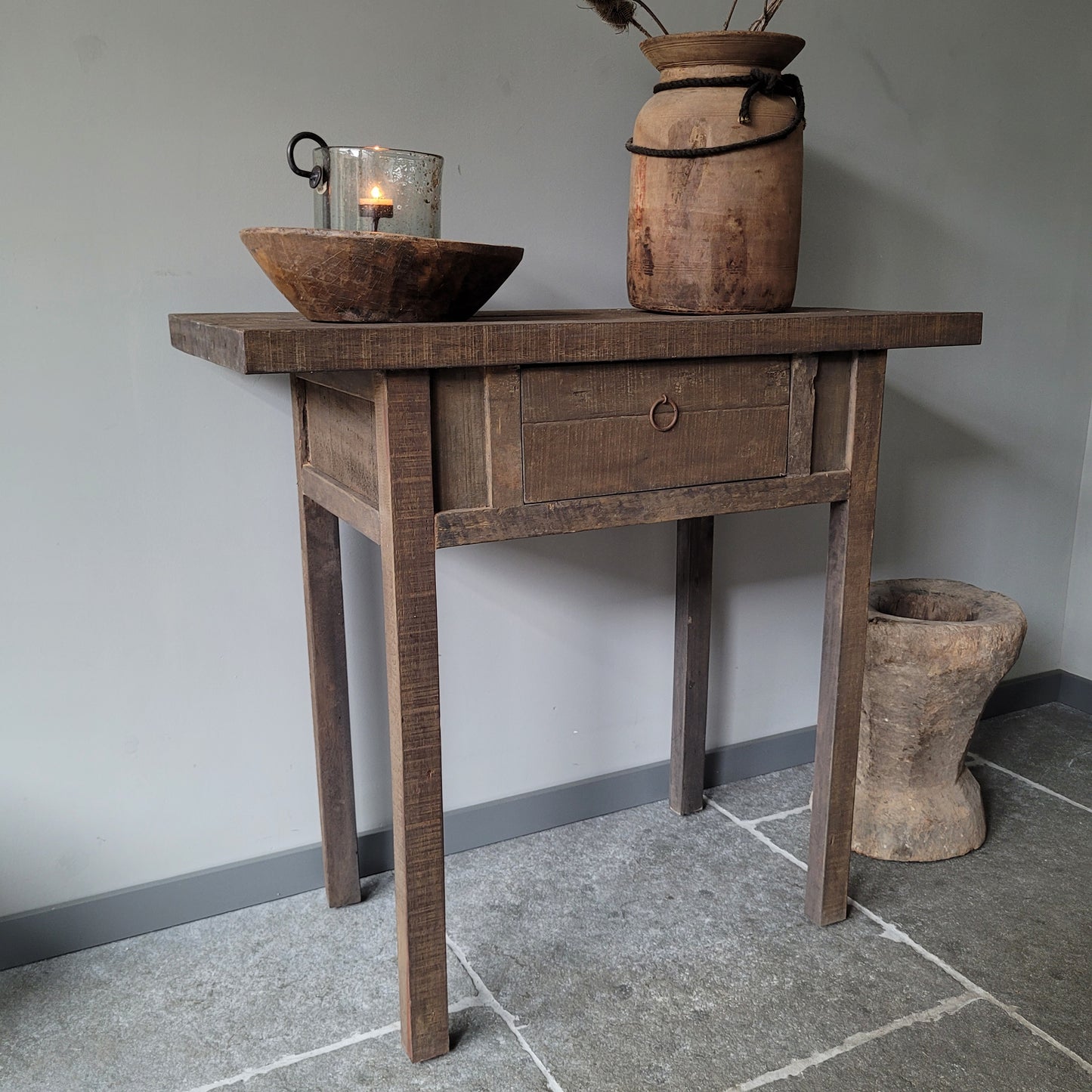 Sidetable met lade driftwood