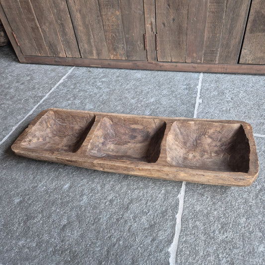 Houten 3-vaks trog
