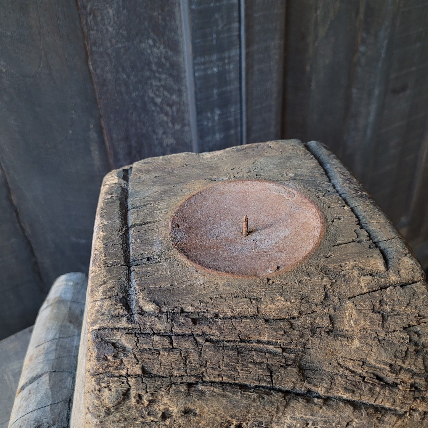 Uniek oud houten poer | ornament