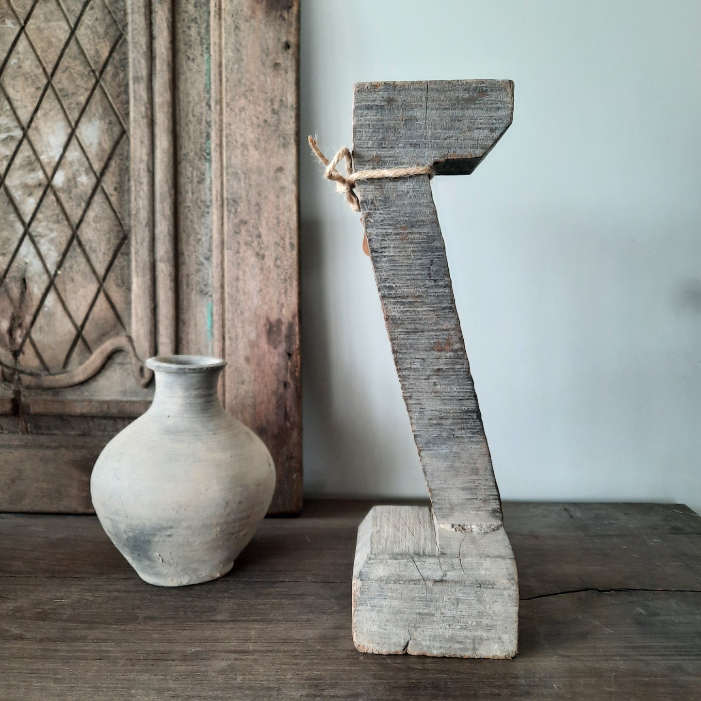 Kandelaar ornament hout Z-vorm uniek