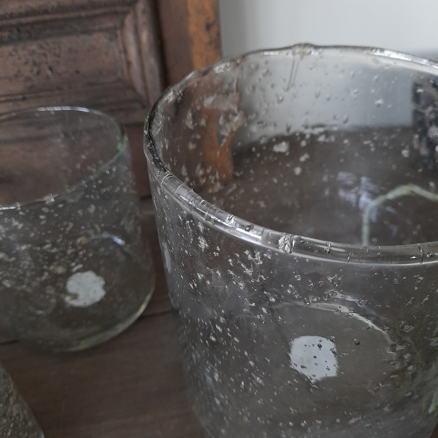 Windlicht bubbel glas maat S, M of L