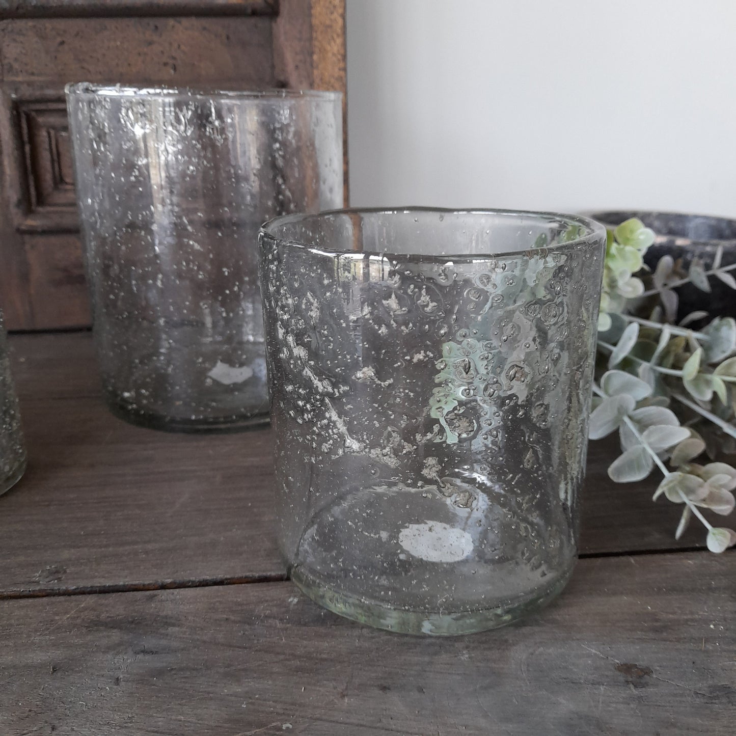 Windlicht bubbel glas maat S, M of L