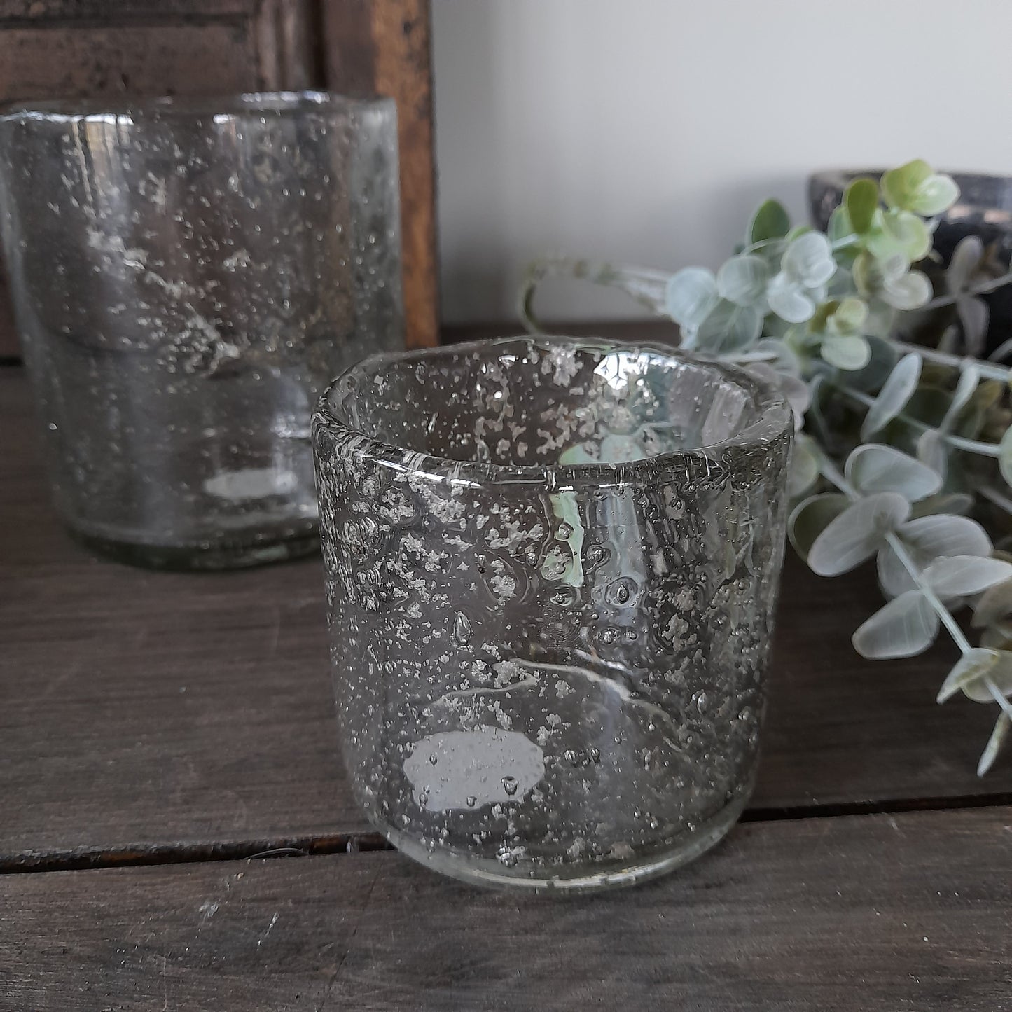 Windlicht bubbel glas maat S, M of L